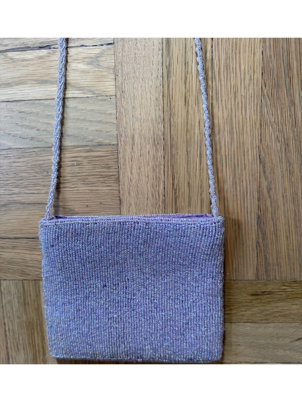 Lavender Sparkle Knit Crossbody Bag - Women